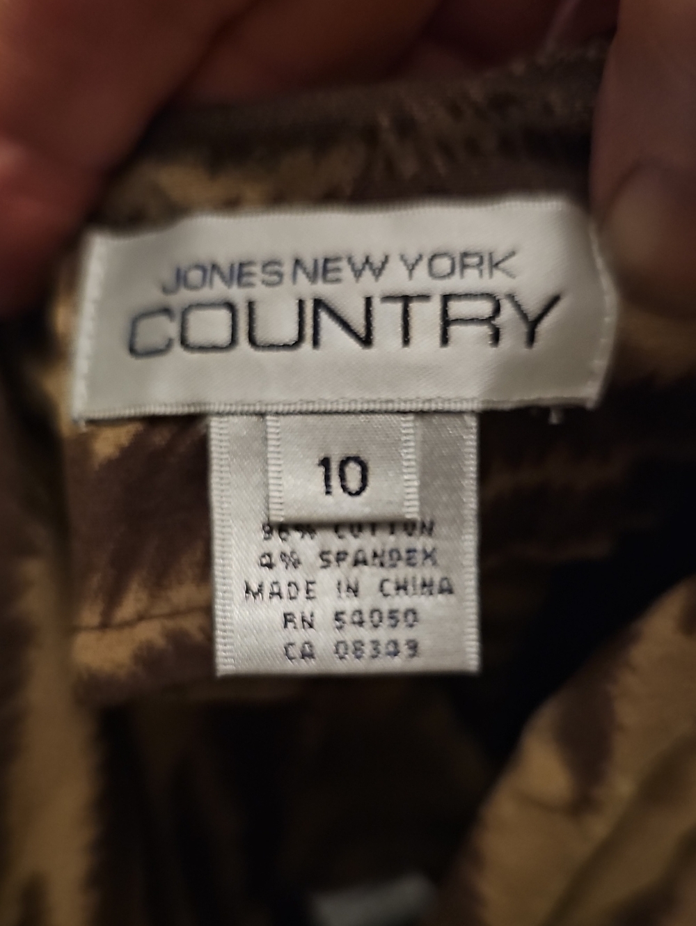 Jones New York Country Brown and Cream Animal-Print Top - Picture 4 of 5